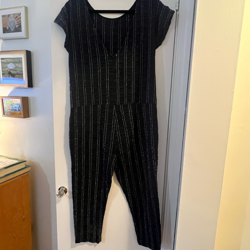 Ace & Jig Navy Checkered Reversible Jumpsuit